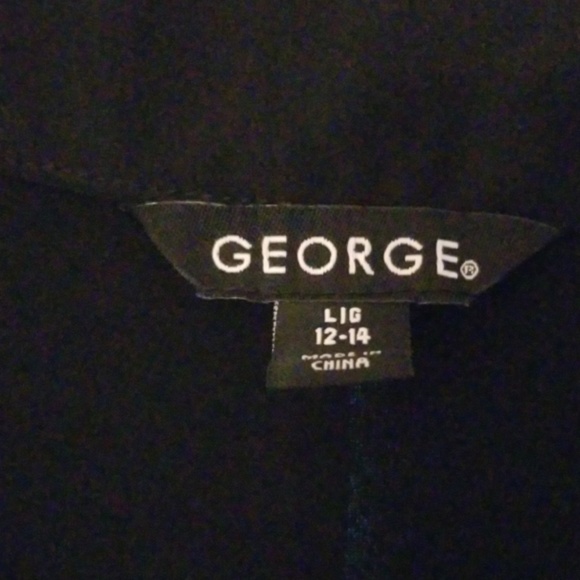 Ladies Black George Dress LG 12-14 - Picture 5 of 8